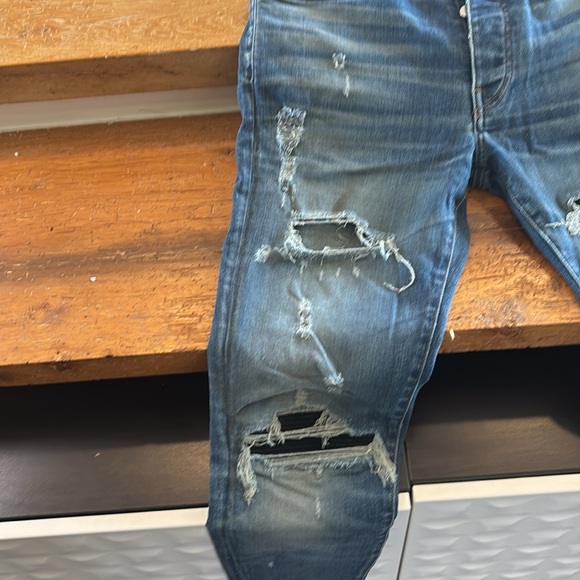 AMIRI Blue Skinny Distressed Jeans - Picture 4 of 9